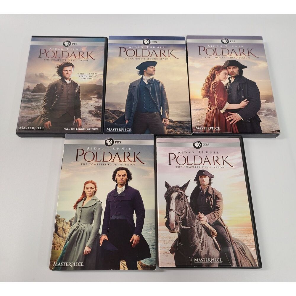 Poldark Complete Series Seasons 1-5 DVD Set PBS Masterpiece Aidan Turner UK